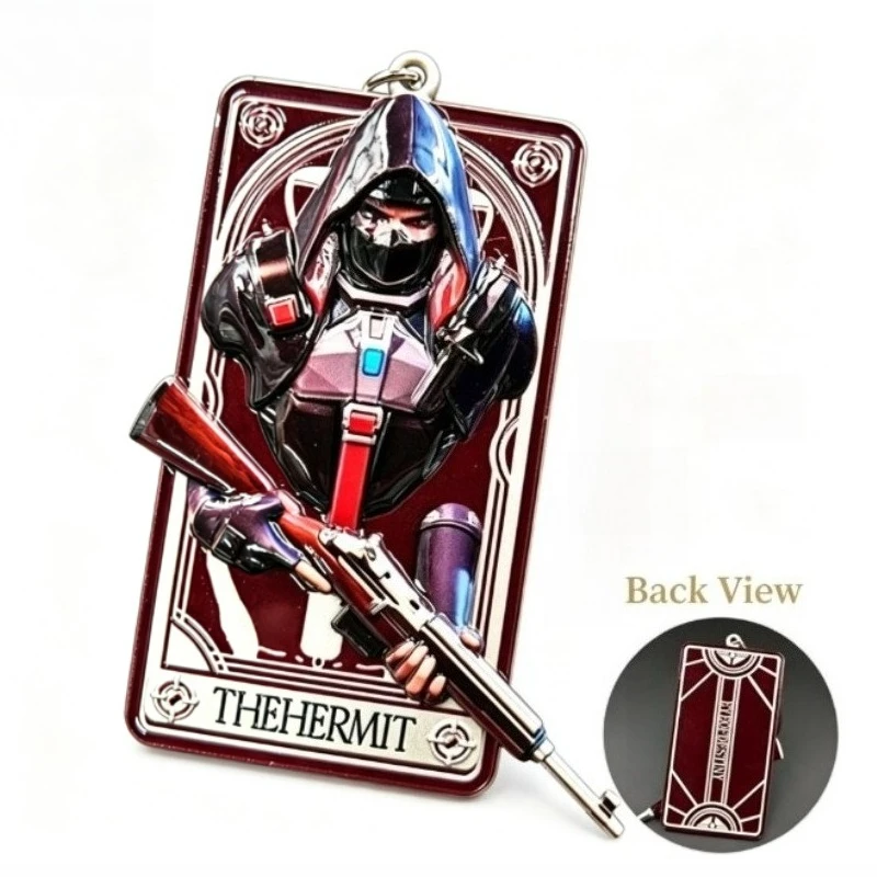 Metal Collection Card, Embossed Metal Keychain Pendant, Backpack Hanging Ornament, Fashion Collectible Gift for Game Fans