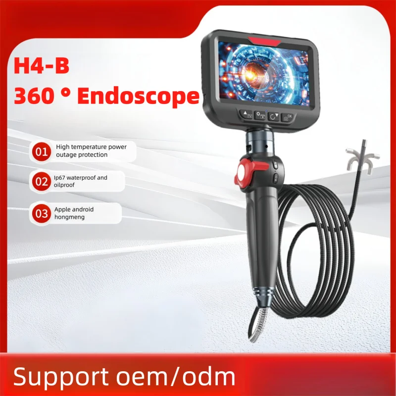 

H406B H408B endoscope 360 degree rotation endoscope high-definition camera probe can detect curved pipelines