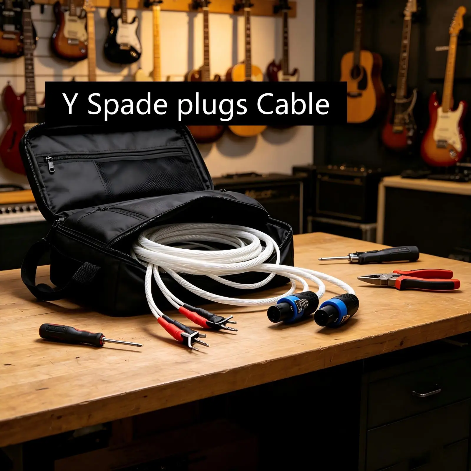 Preffair Audiophile 12 cores Silver-Plated conductor spoken to Dual Y Spade plugs Cable for REL/MJ Acoustics , Speaker