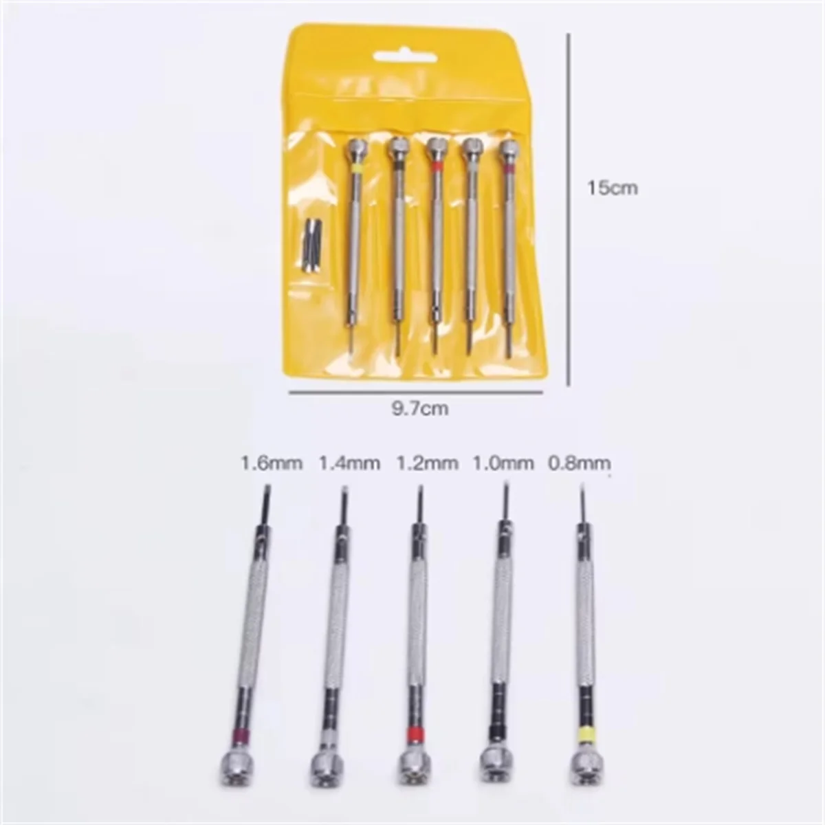 5pcs/set Precision watch repair screwdriver 0.8-1.6mm mini slotted screwdriver Precision instrument repair hand tool