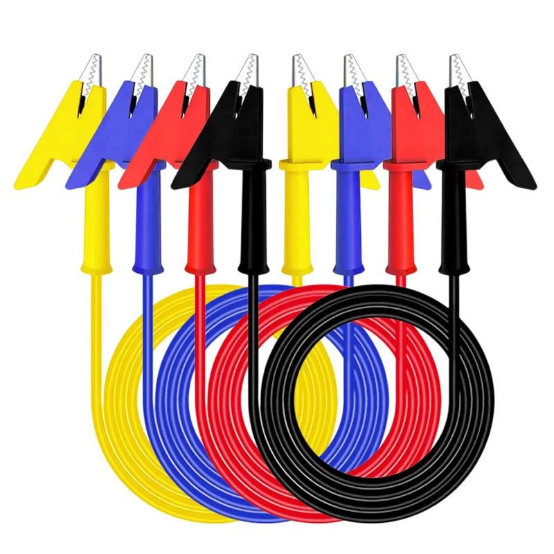 Dual Alligator Clip Test Lead Crocodile Clamp Cable Wire 0.5M/1M/2M/3M/ Multimeter Electronic Testing HAVC Tool