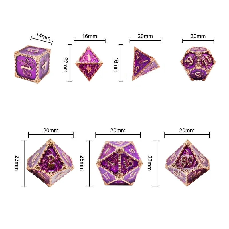 New ForDND Dice Metal Polyhedral D&D Dice for Dungeon and Dragon MTG RPG Roll Playing Game D20 D12 D10 D% D8 D6 D4 D+D Dice Set