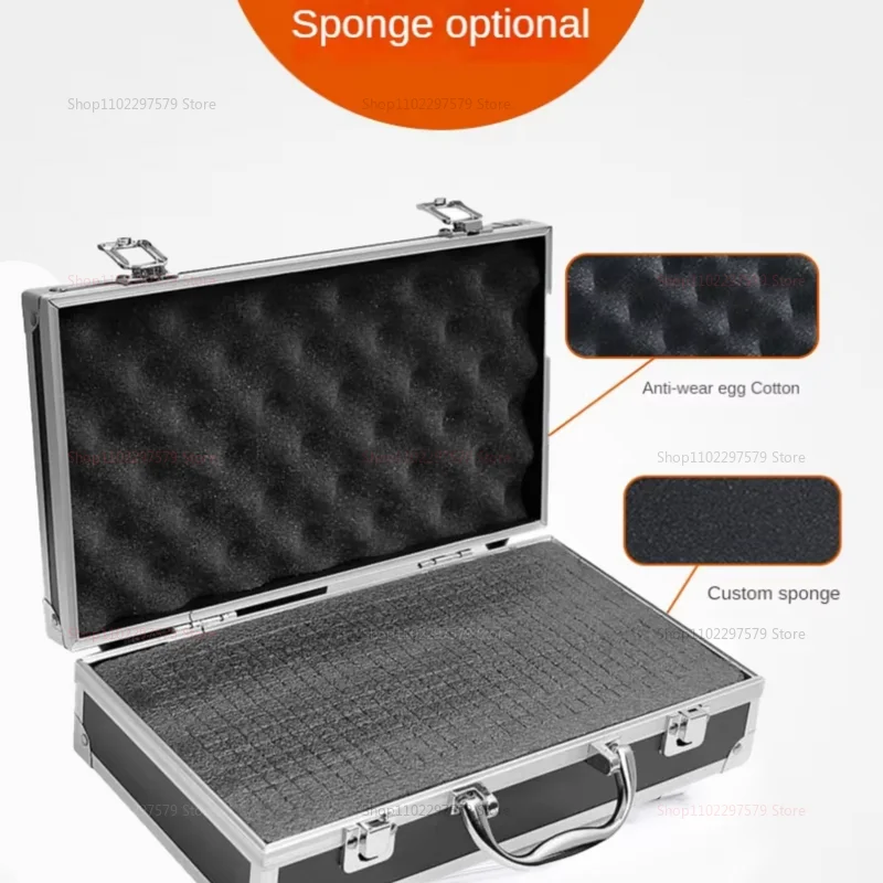صندوق أدوات ألومنيوم محمول مع بطانة إسفنجية مقاومة للصدمات حقيبة للتخزين المحمولة 30x17x8 سنتيمتر لأدوات ورشة عمل المرآب المنزلي #4