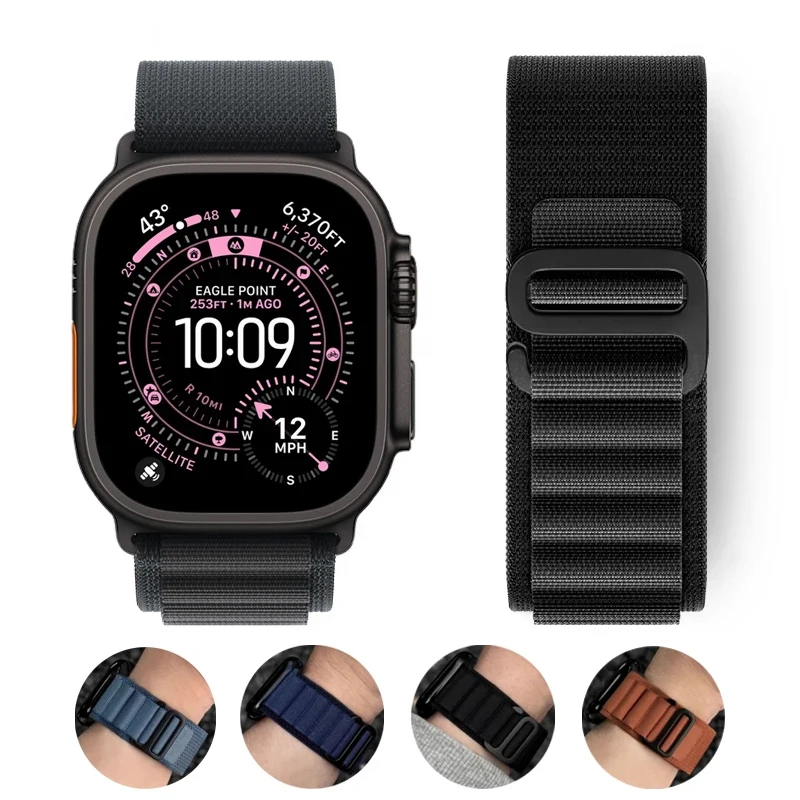 Alpine Loop para Apple Watch Band ultra 3 49mm Series 10 9 8 SE3 46mm 42mm 40-44mm 45mm 41mm G-hook correa deportiva correas iwatch 11
