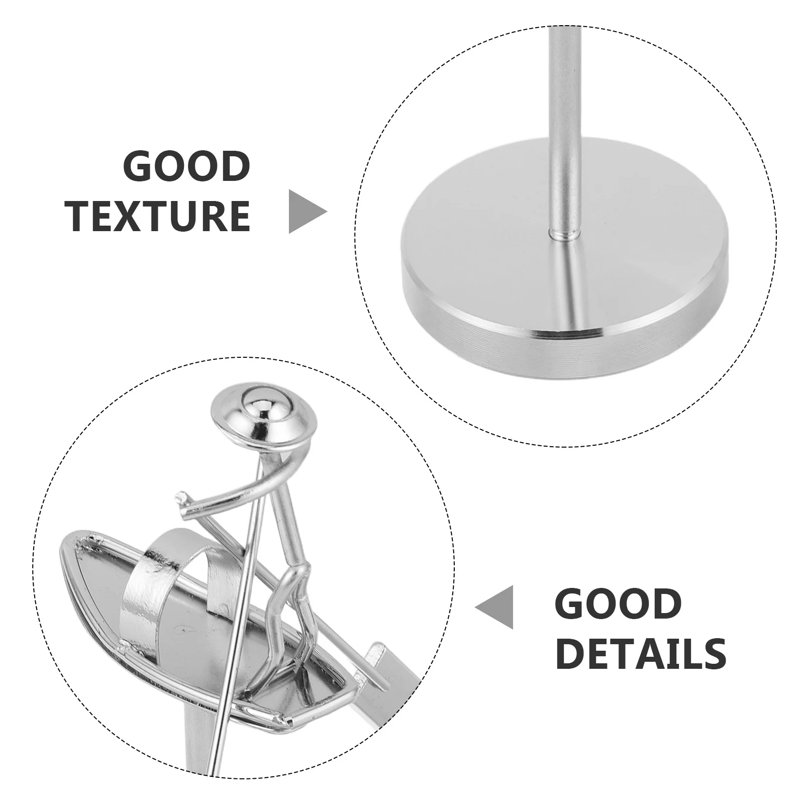 Iron Art Balancing Fisherman Sculpture Desktop Decor Perpetual Motion Table Ornament Rowing Boat Pendulum For Office Study Home