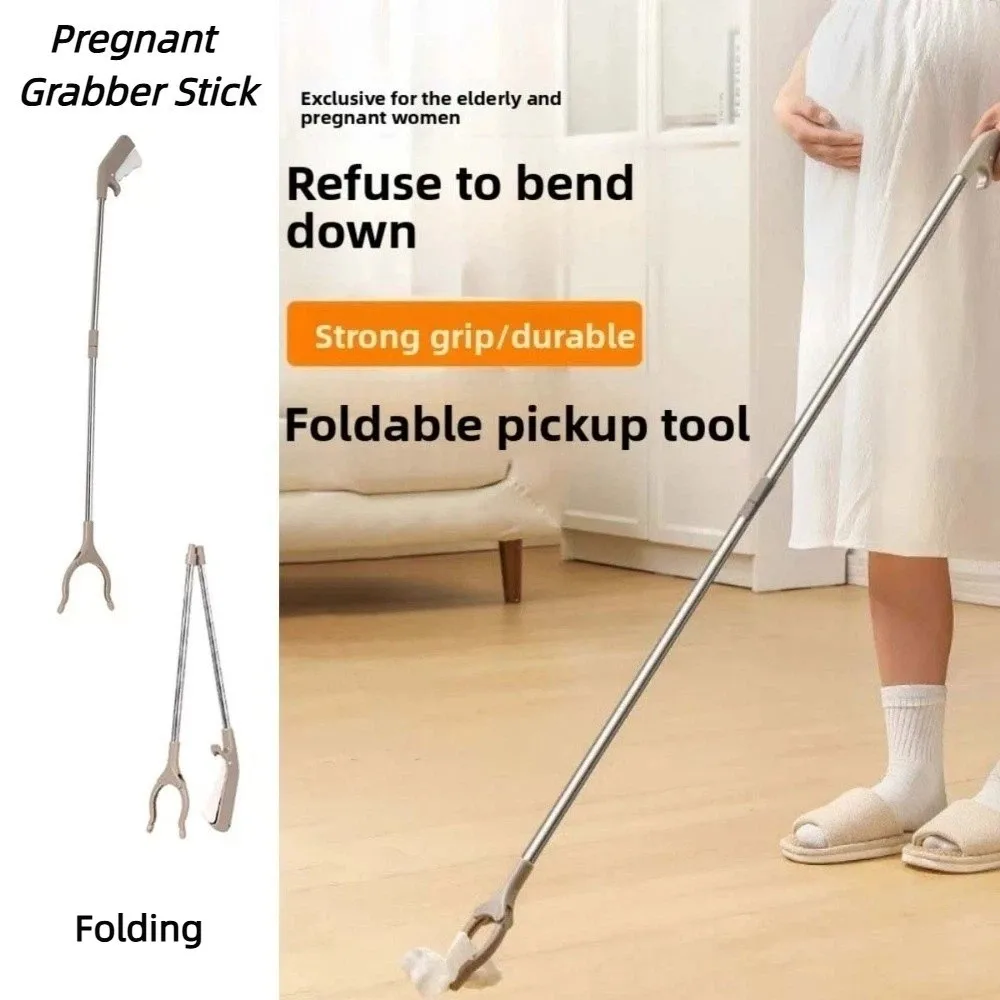 

Stainless Steel Foldable Litter Picker Easy to Hold Trash Reacher Picker Pregnant Grabber Stick with Long Handled Lightweight