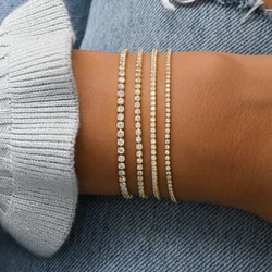 Real 18k Gold Plated Cubic Zirconia Tennis Bracelet Designer Dainty Jewelry Woman Gifts Friendship Bracelets for Women Luxury