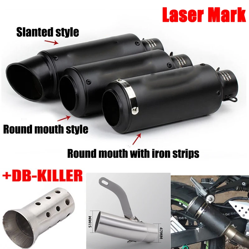 51MM Motorcycle Exhaust System Mid-Pipe Tail Section Kit for QJ SRK 800 800RR Slip-On Compatible with Various Models
