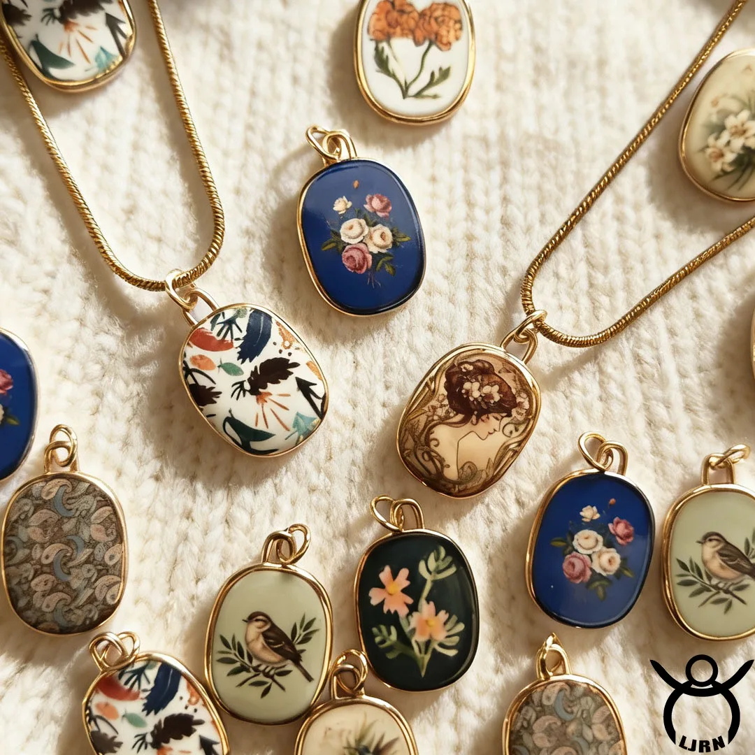 2025 New Ceramic Handmade DIY Accessories Colorful Hand-Drawn Paint INS Necklace Jewelry Making Pendant Accessories