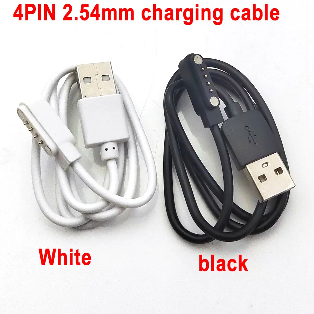 1pcs 4pin Pogo pin Magnet Charge Cable 2.54mm magnetic charging cable for 7.62mm Kids Smart Watch Charging Cable USB A20S TD05