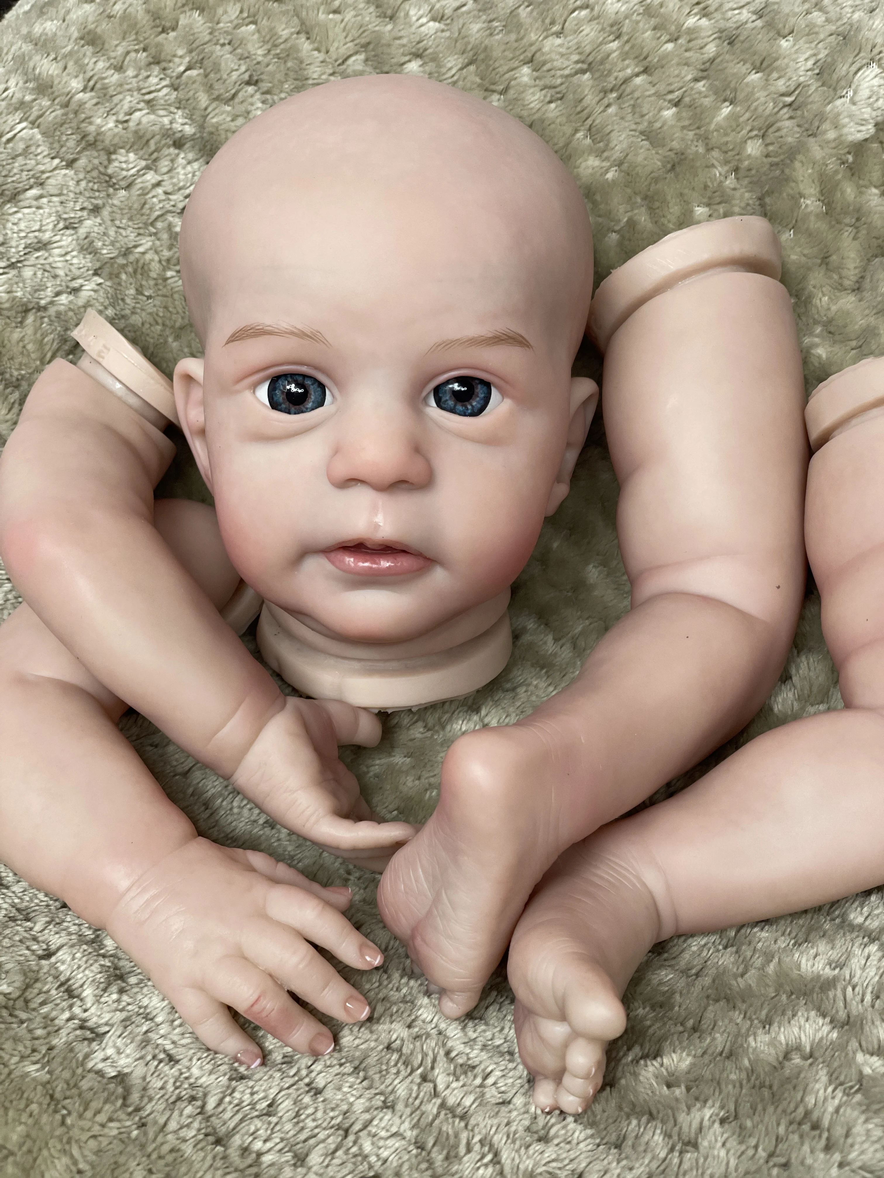 Attyi 2 Styles Open Eyes Reborn Doll Kits With Soft Cloth Body Painted Skin Unassembled Handmade Lifelike Real Bebe Reborn Dolls