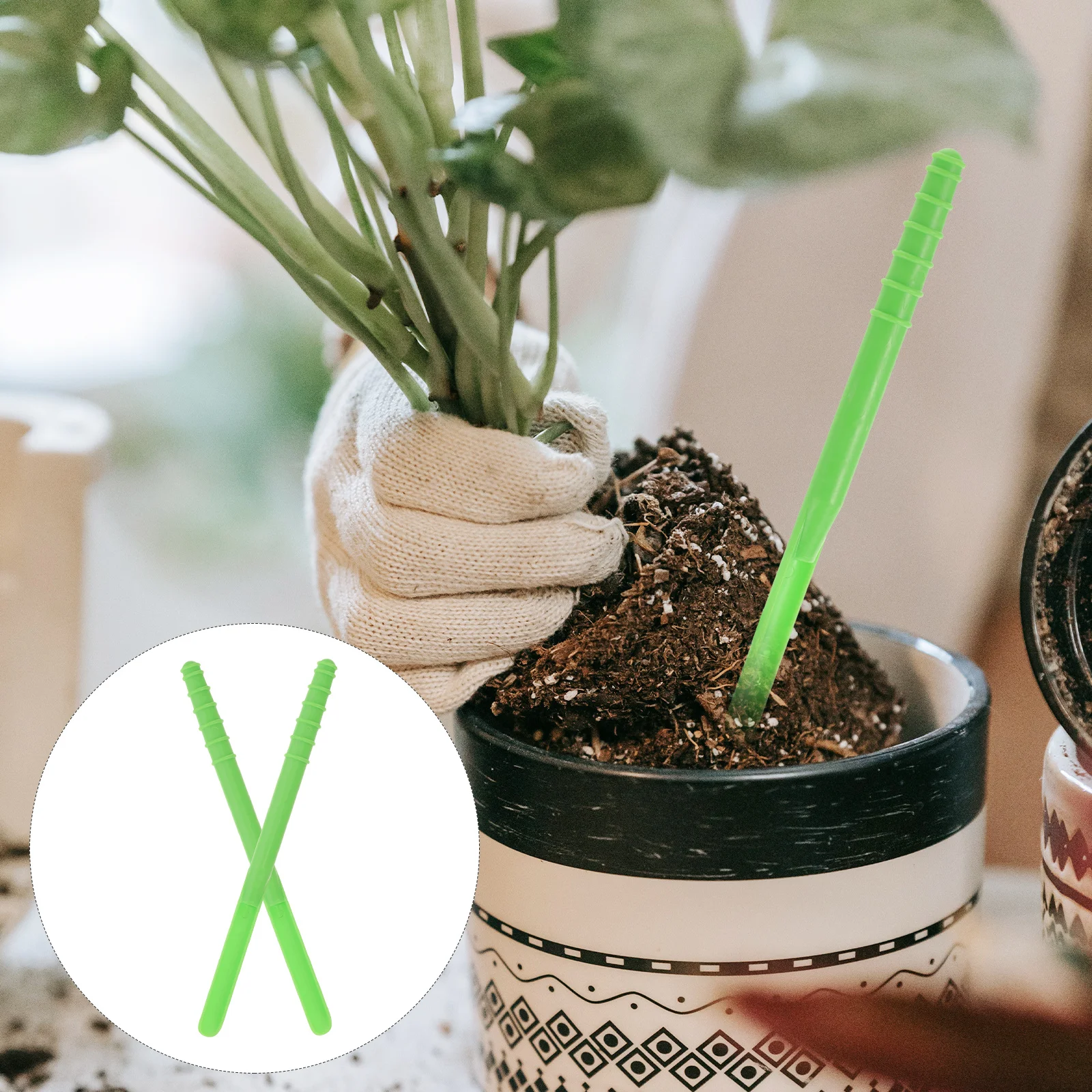 

2Pcs Plastic Garden Hand Dibber Tool Ergonomic Handle Transplanting Planter Dispenser for Planting Soil Loosening