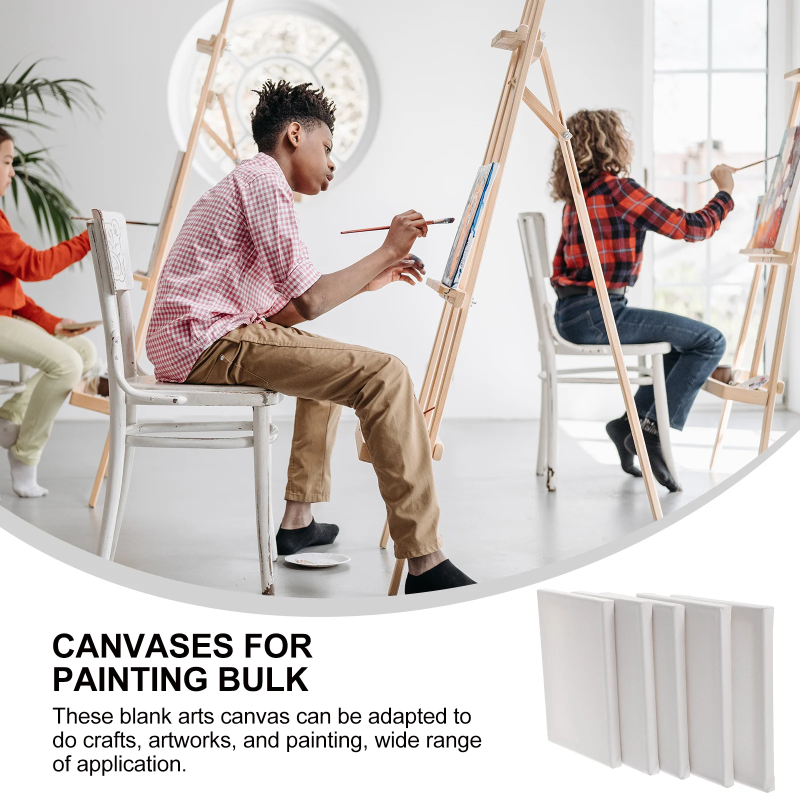 

5 Pcs 15x20cm White Blank Cotton Linen Canvas for Oil Acrylic Painting Stretched on Solid Wood Frame Lightweight for painting