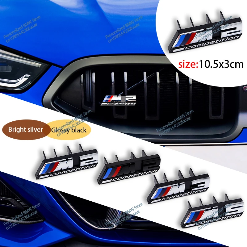 1Pc Car Front Grille Sticker Emblem 3D Badge For BMW M Power Thunder COMPETITION M1 M2 M3 M4 M5 M6 M7 M8 X1M X2M X3M X4M X5M X6M