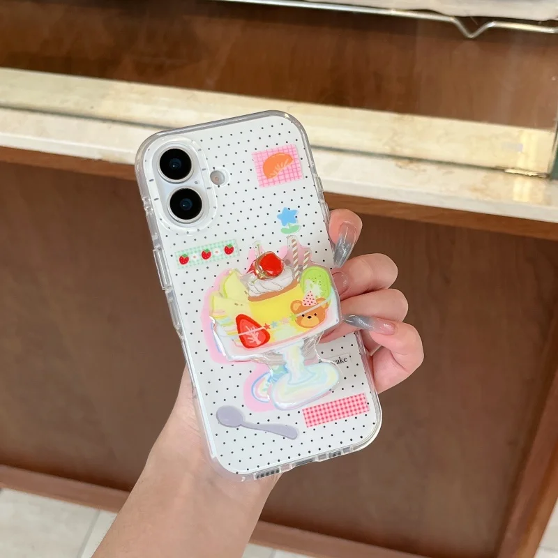 Koreanische Nette Cartoon Eis Drehen Kirsche Grip tok Griptok Pop Telefon Halter Stehen Unterstützung Für iPhone Zubehör Halter