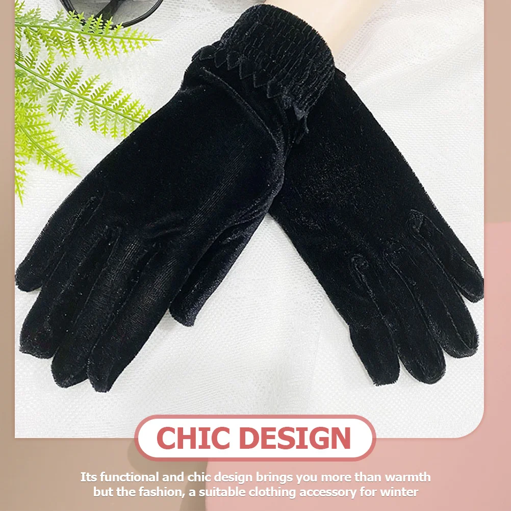 

2Pairs Women Winter Velour Gloves Warm Full Finger Gloves Suitable for Outdoor Cycling Running Walking Winter Cold Weather