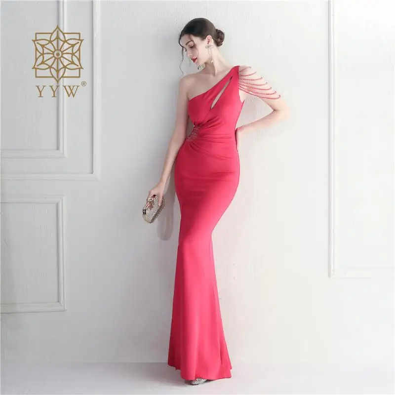 Off Shoulder Fashion Women Evening Dress Wedding Bride Hallow Sexy Prom Gown Ladies Skinny Cocktail Vestidos Formal Luxury Dress