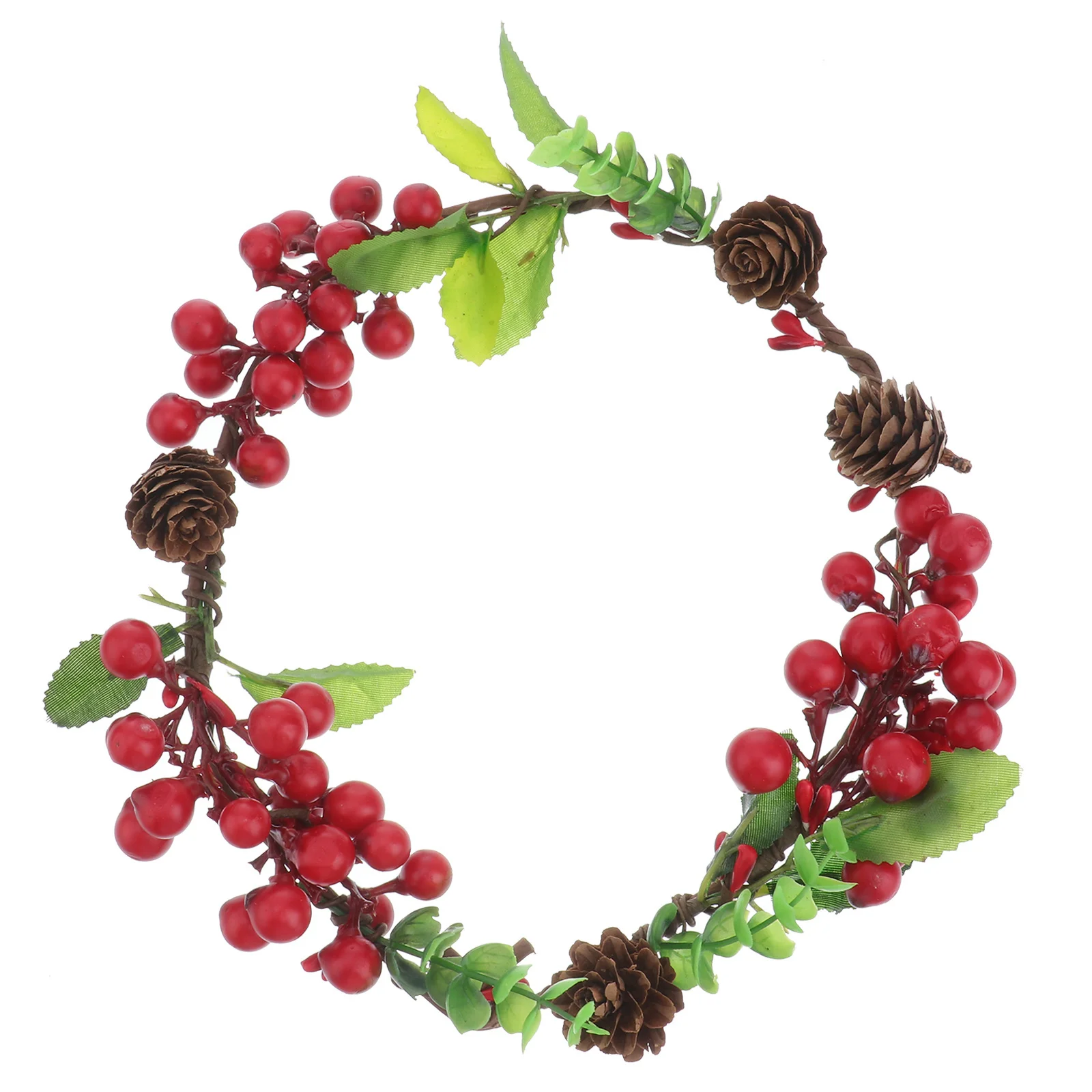 

Bridal Berries Headband Red Simulated Pine Cone Crown Wedding Hair Accessory for Women Party Event One Size