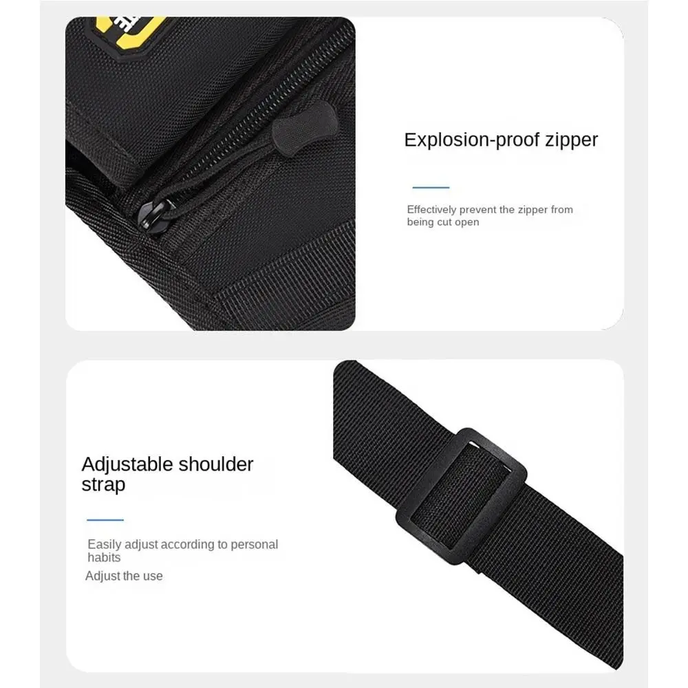 

Multipocket Men Motorcycle Crossbody Bag Waterproof Adjustable Strap Motorbike Shoulder Bag Large Capacity with Bottle Holder