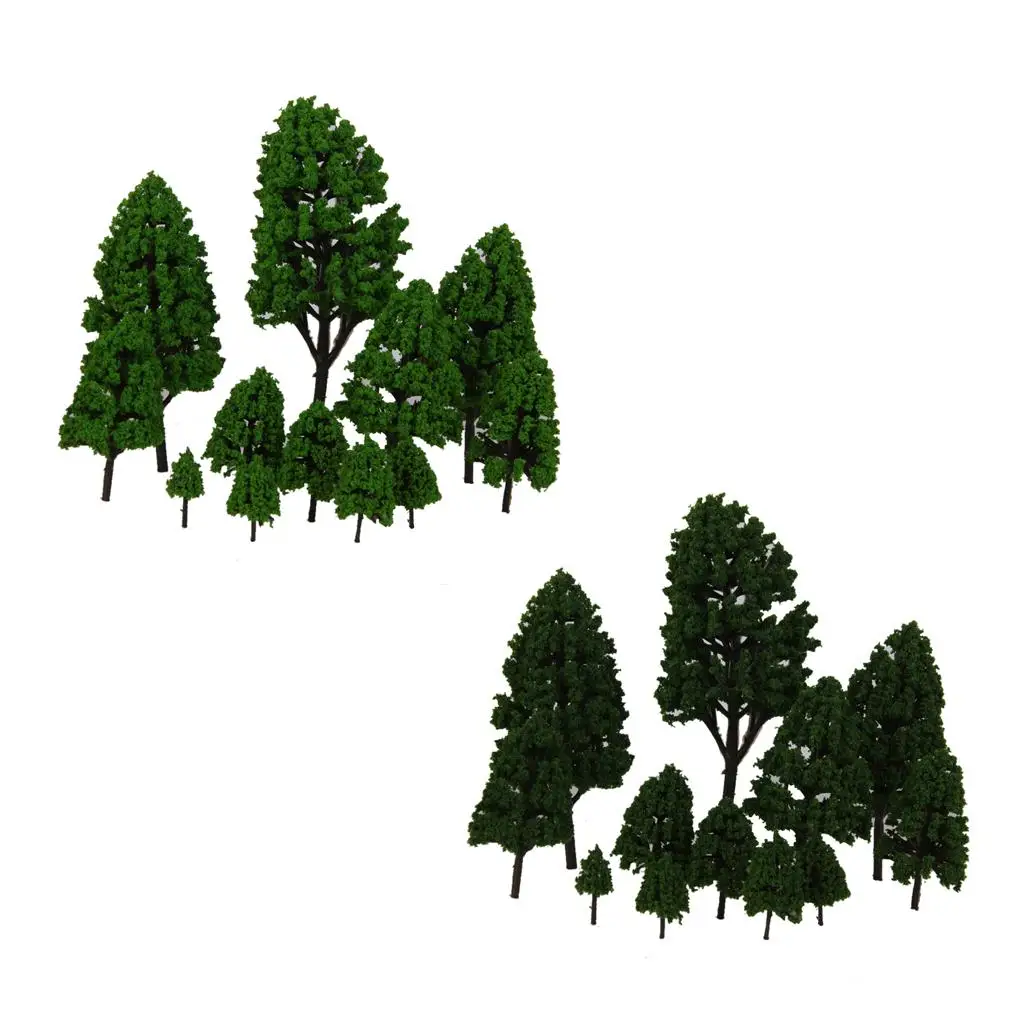 12 Modello multi-scala Albero Treno Ferrovia Architettura Diorama Scenario 3-16 cm