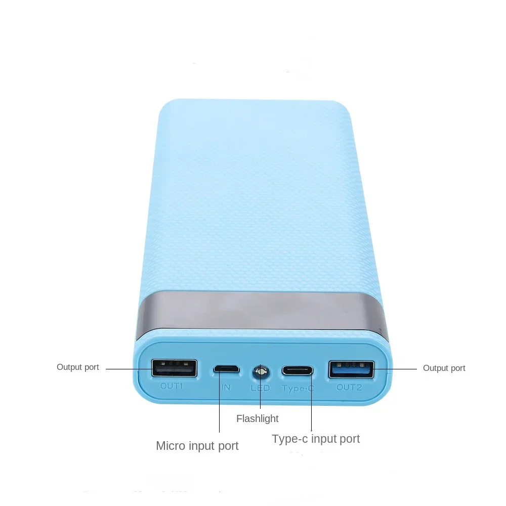 8X18650 Dual USB Power Bank Shell Micro USB Type C 5V 4.5A DIY Case Battery Charge Storage Box Super Fast Charge without Battery