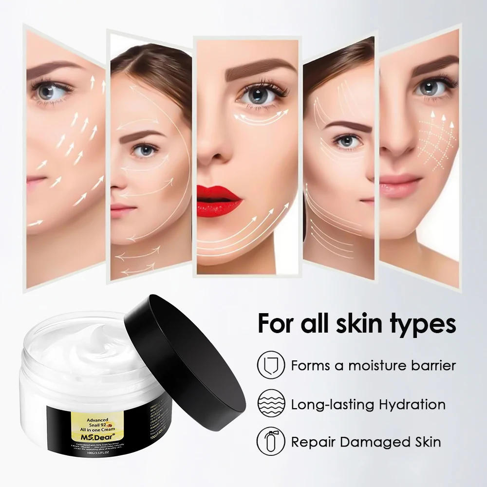 Snail Repair Face Cream Repairing Lift Firm Anti-aging Fade Fine Lines Acne Treatment Brightening Essence Cream Skin Care