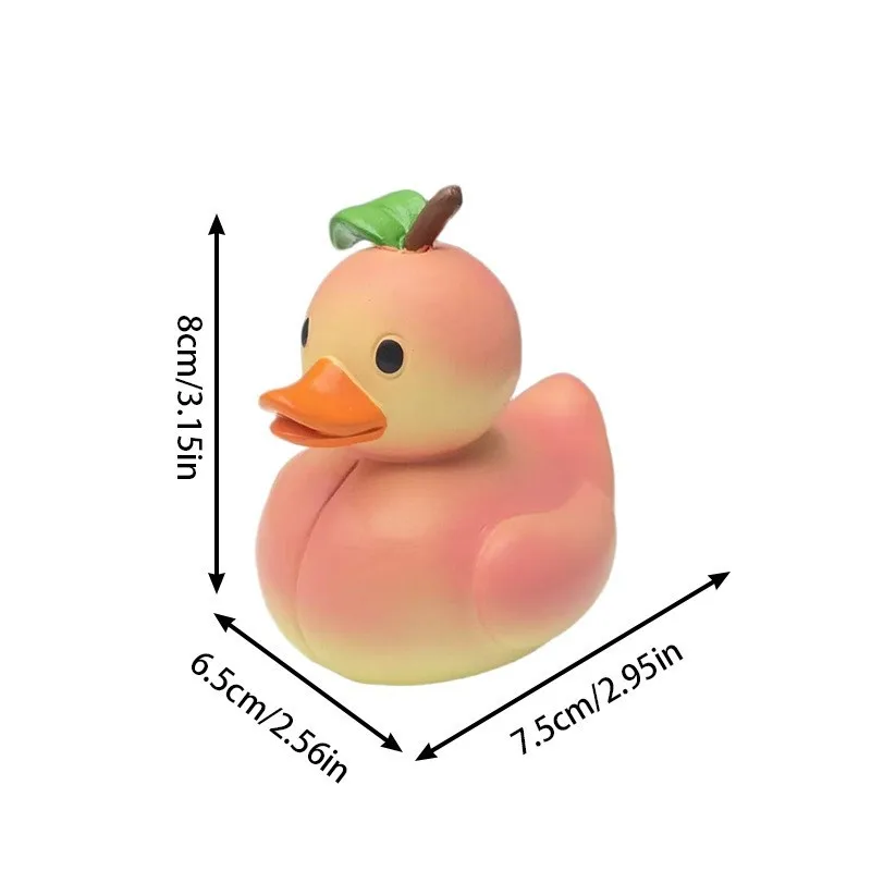Pineapple Duck Resin Figurine, Cute Tropical Fruit Duck Statue for Desk & Home Decor view 4