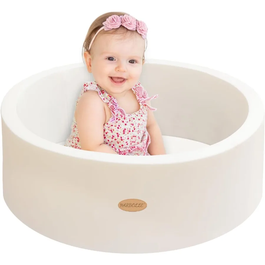 Baby Ball Pit 27,6 "bolsas redondas suaves de espuma viscoelástica, bolas no incluidas, parque infantil para interiores y exteriores para bebés y niños pequeños, gran regalo f