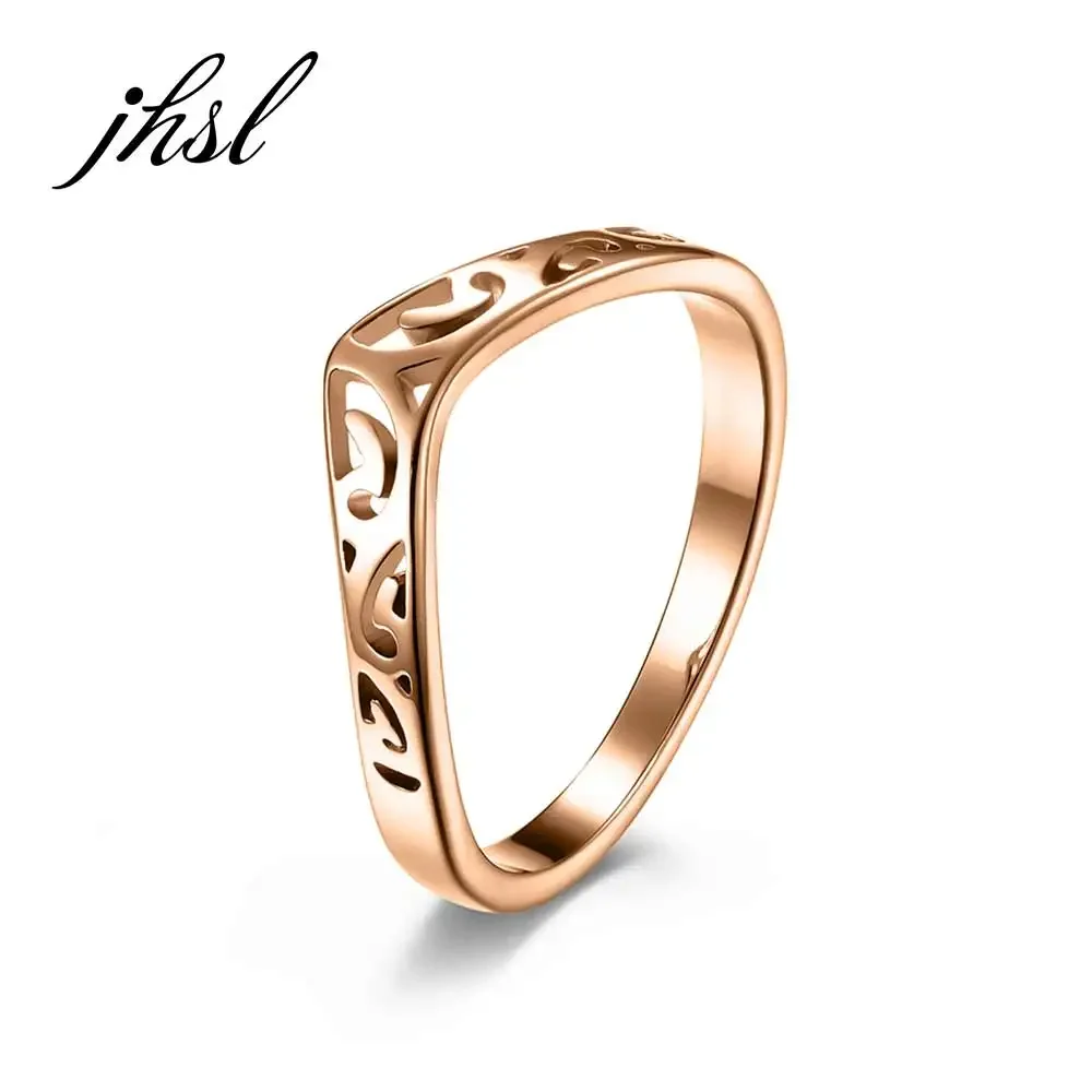 JHSL Unisex 2mm Luxury Stainless Steel Men Women Rings Black Gold Silver Color US size 5 6 7 8 9 10