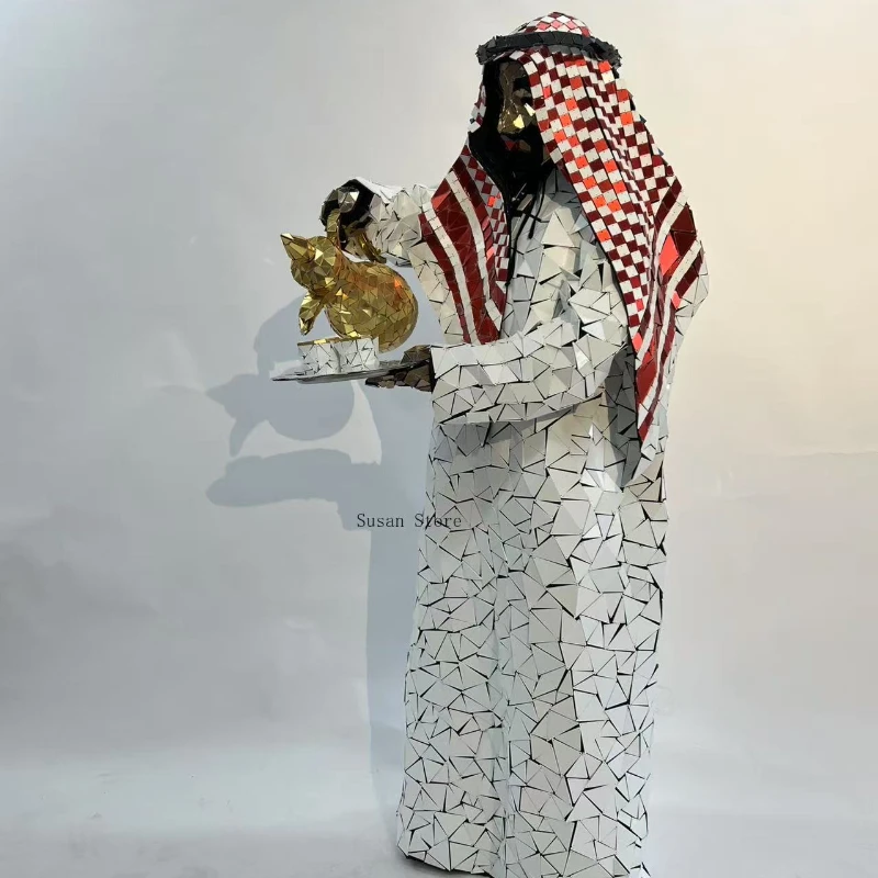 Srebrne lustro Męski kostium Nakrycie głowy Dzbanek na wino Filiżanka do herbaty Ręcznie robione kostiumy Tostowanie Odzież Występ na scenie Złoty garnitur