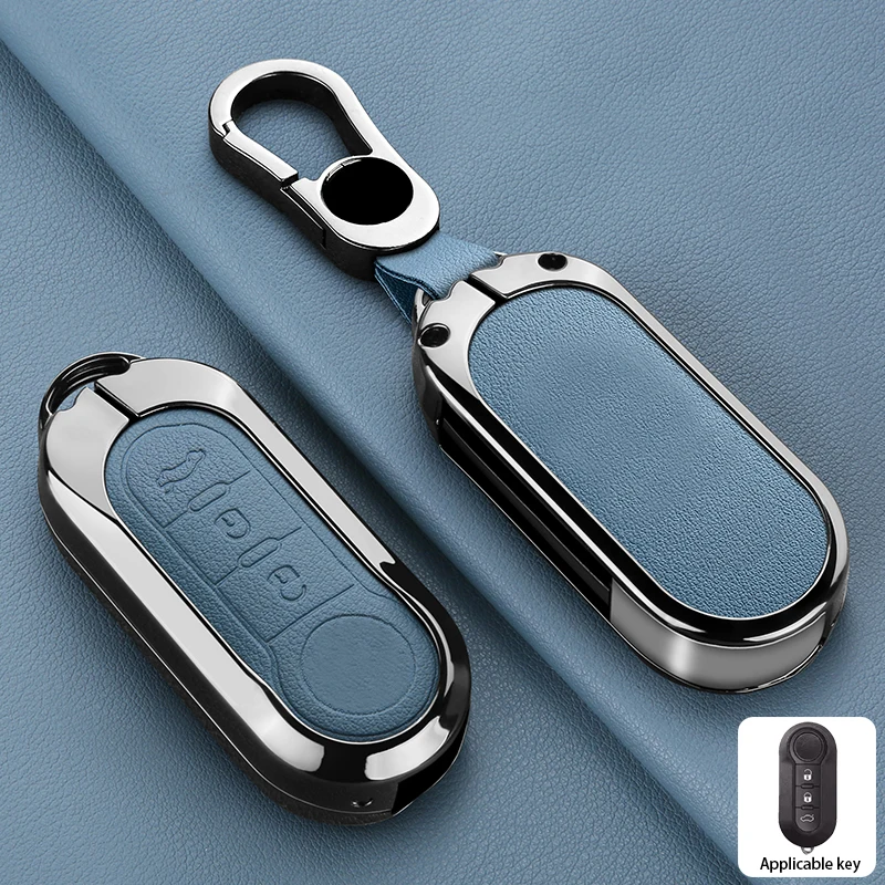 Button Car Key Case For Fiat 500 Grande Punto Punto Evo Panda Bravo, Flip Remote Fob Cover, With Boot Release Car Tailgate Icon