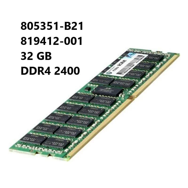 Smart Memory Kit 805351-B21 819412-001 32GB 2Rx4 DDR4 2400MHz CL17 ECC Reg 288-Pin PC4-19200 SDRAM RAM for ProLiant G9 Servers