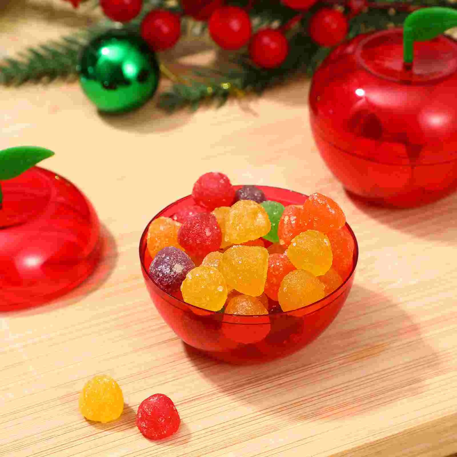 12 Pcs Ornaments Apple Candy Box Christmas Tree Apples Decorations Containers for Kids Jars Red Student