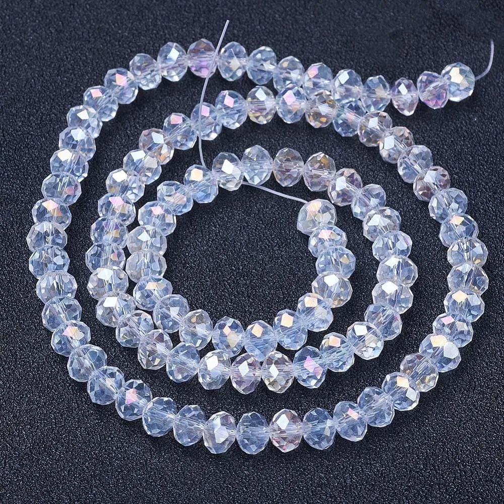 PandaHall 20 Stränge Glasperlen Mehrfarbig AB-Beschichtet Facettiert 8x6mm für DIY Schmuckherstellung – Detail 30