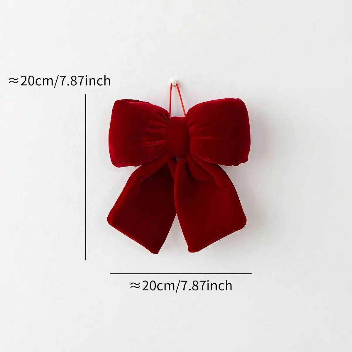 1 Stück Weihnachtsschleife aus Samt, Weihnachtsbaumschmuck, Hochzeitsdekoration, Dekoration für den Urlaub und die Heimatambiente – Detail 8