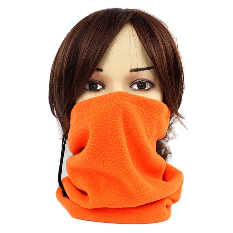 New Fleece Neck Warmer Gaiter Thick Thermal Windproof Ski Drawstring Face Cover Tube