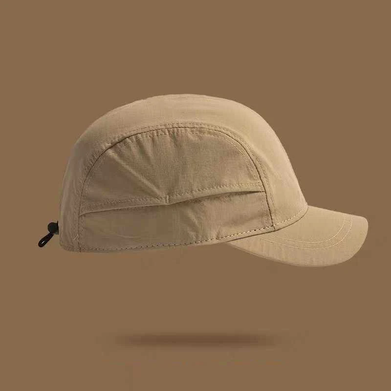 Solid-Color Quick-Drying Five-Layer Baseball Cap, with Side Pocket Design, Adjustable Rear Strap, Suitable for Both Men and Wome