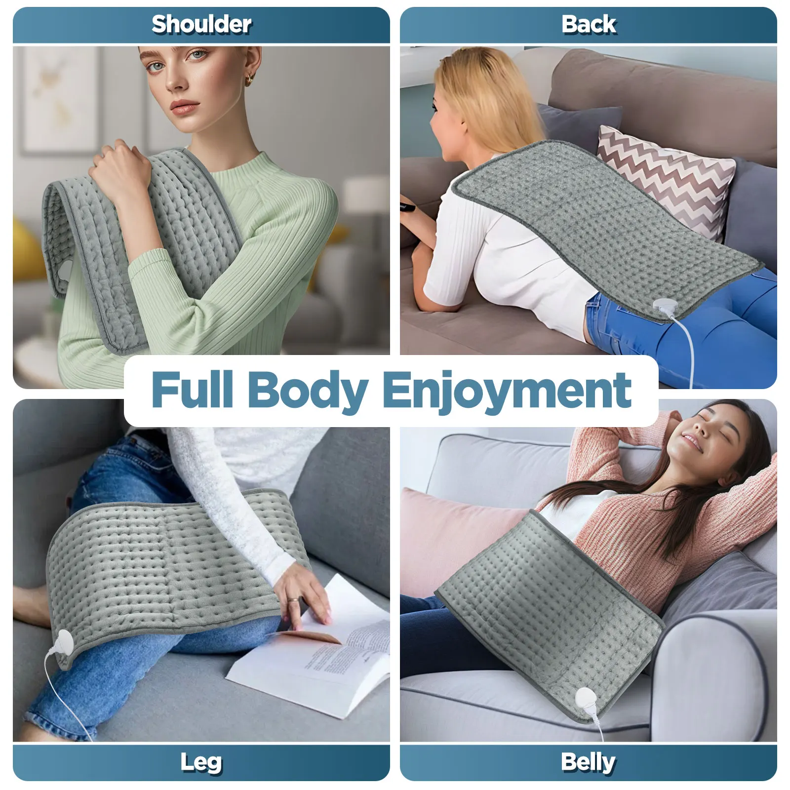 30*60/40*76/50*100cm Electric Heating Pad 10 Heating&3 Timer Winter Blanket Warming for Waist Adbomen Shoulder Menstrual Period image 5