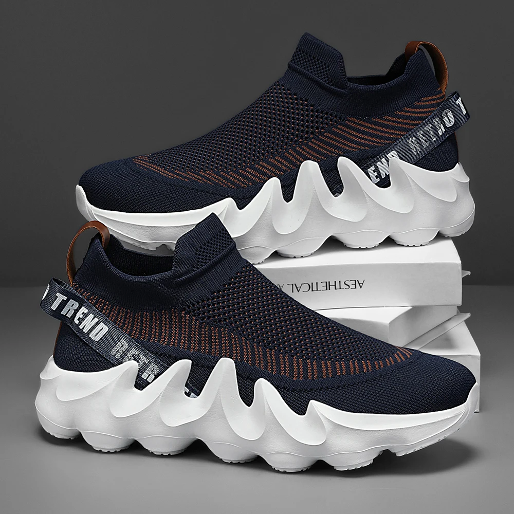 Herren Outdoor-Wander- und Laufschuhe in großen Größen, bequeme, vielseitige, modische Sportschuhe für Paare zum Training. – Detail 5