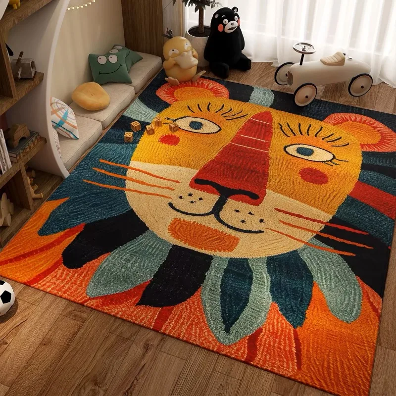 Cute Cartoon Children's Study Bedroom Reading Area Carpet Scrubbed Without Odor Soft Fluffy Floor Mat Living Room Cloakroom Rug