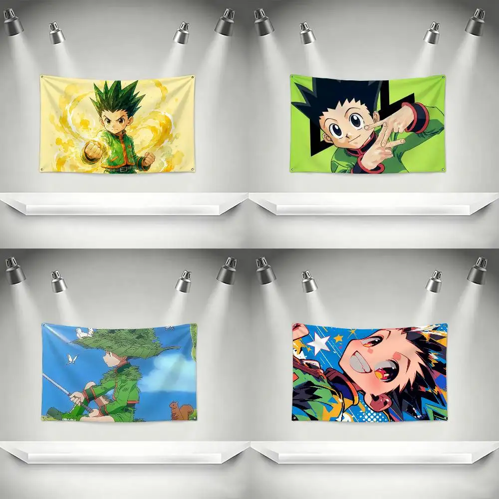 Gon Freecss Flags Wall Hanging Tapestry Outdoor Garage Room Decorative flag Background Blanket