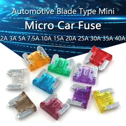10 Stuks Micro Auto Zekeringen Auto Blade Type Mini Zekering Assortiment Zekering Zekering Set 2a 3a 5a 7.5a 10a 15a 20a 25a 30a 35a 40a