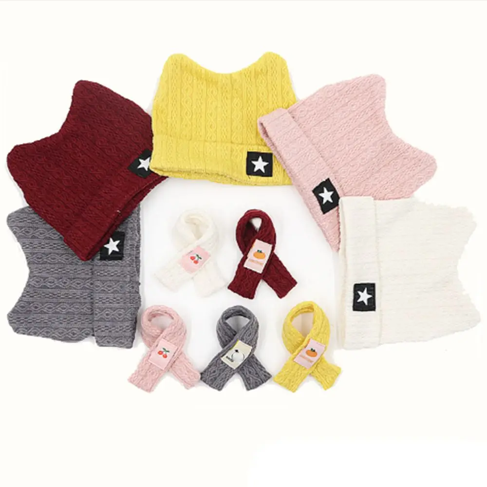 Fashion Cute Knitted Yarn Hat Doll Clothes Accessories Animal Knitted Hat For ob24 Dolls Cat Hoodies Hat Scarf Dolls Decorations