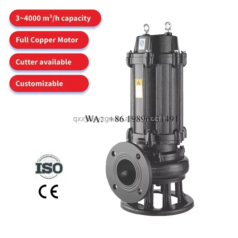 Wmwmnu for Top Manufacturers OEM 2.2 kW Iron Submersible Sewage Pumps Efficient Equipment for Sewage Treatment Plant