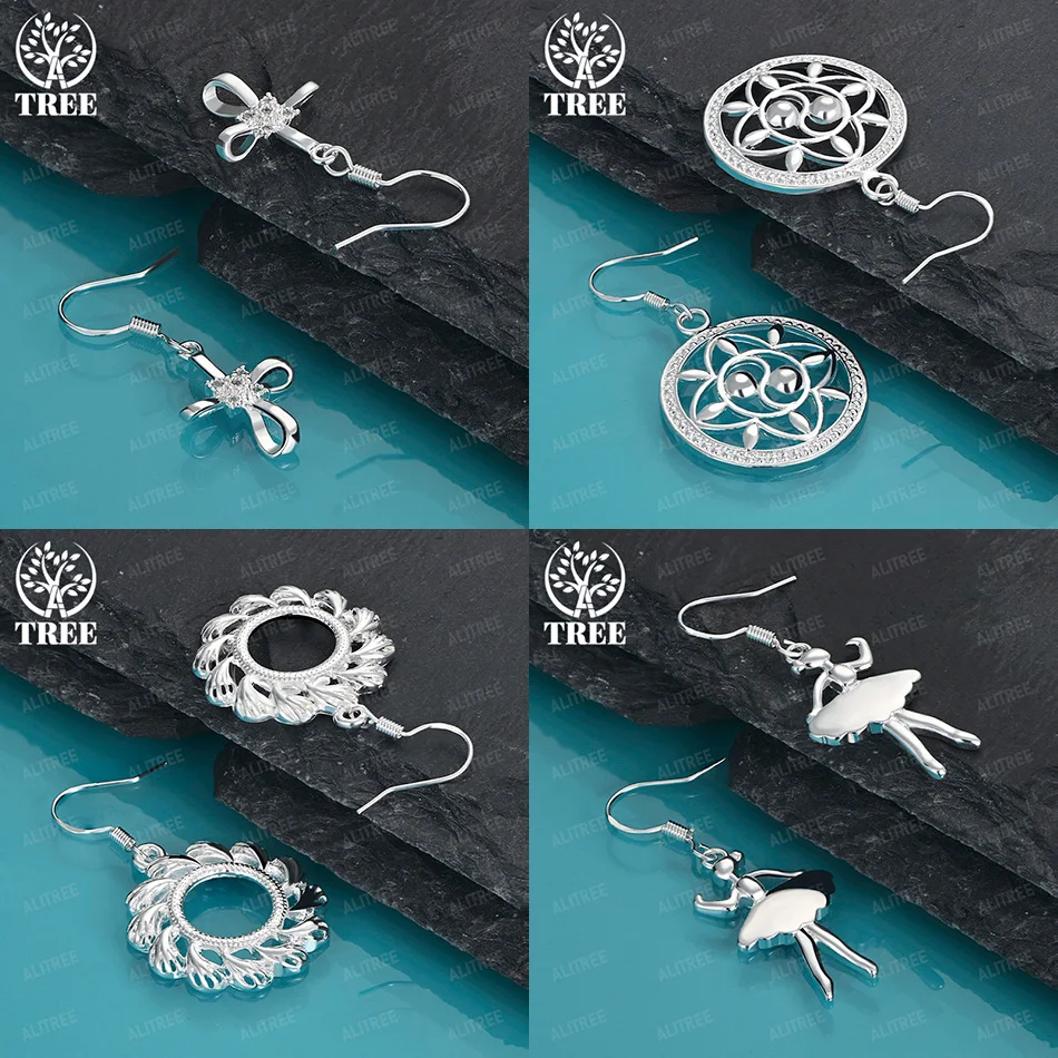 

Women's 925 Sterling Silver Wheel Cross Fairy Hollow Circular Pattern Drop Earrings Anniversary Party Trendy Jewelry Accessories