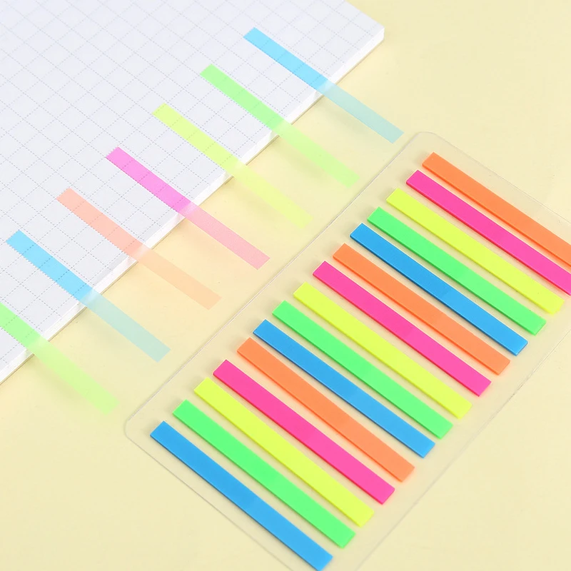 Fluorescence Self Adhesive Stickers Memo Pad Sticky Notes Bookmark Marker Memo Book Stickers Paper Student Office Supplies