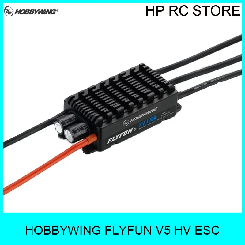 HOBBYWING FlyFun V5 HV 110A Brushless ESC 32-bit M4 6-14S Lipo SBEC Speed Controller for RC Fixed-Wing Airplane Drone