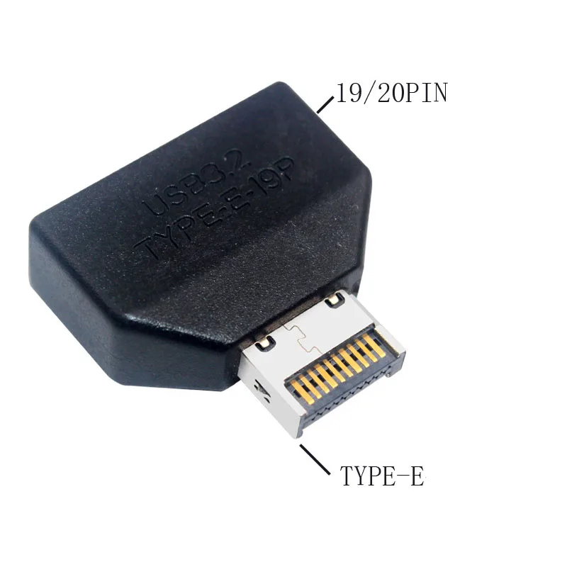 Type E to USB 19/20 PIN Converter Adapter USB3 USB2 Type C for Mainboard PC Case Front Panel to Type E Vertical Extend Plug