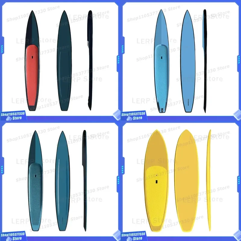 Factory OEM SUP Stand up Paddle Boat Water Sports Competition Race Surfboard Carbon Fiber 14' Red EPS Hard Surf Foil Board