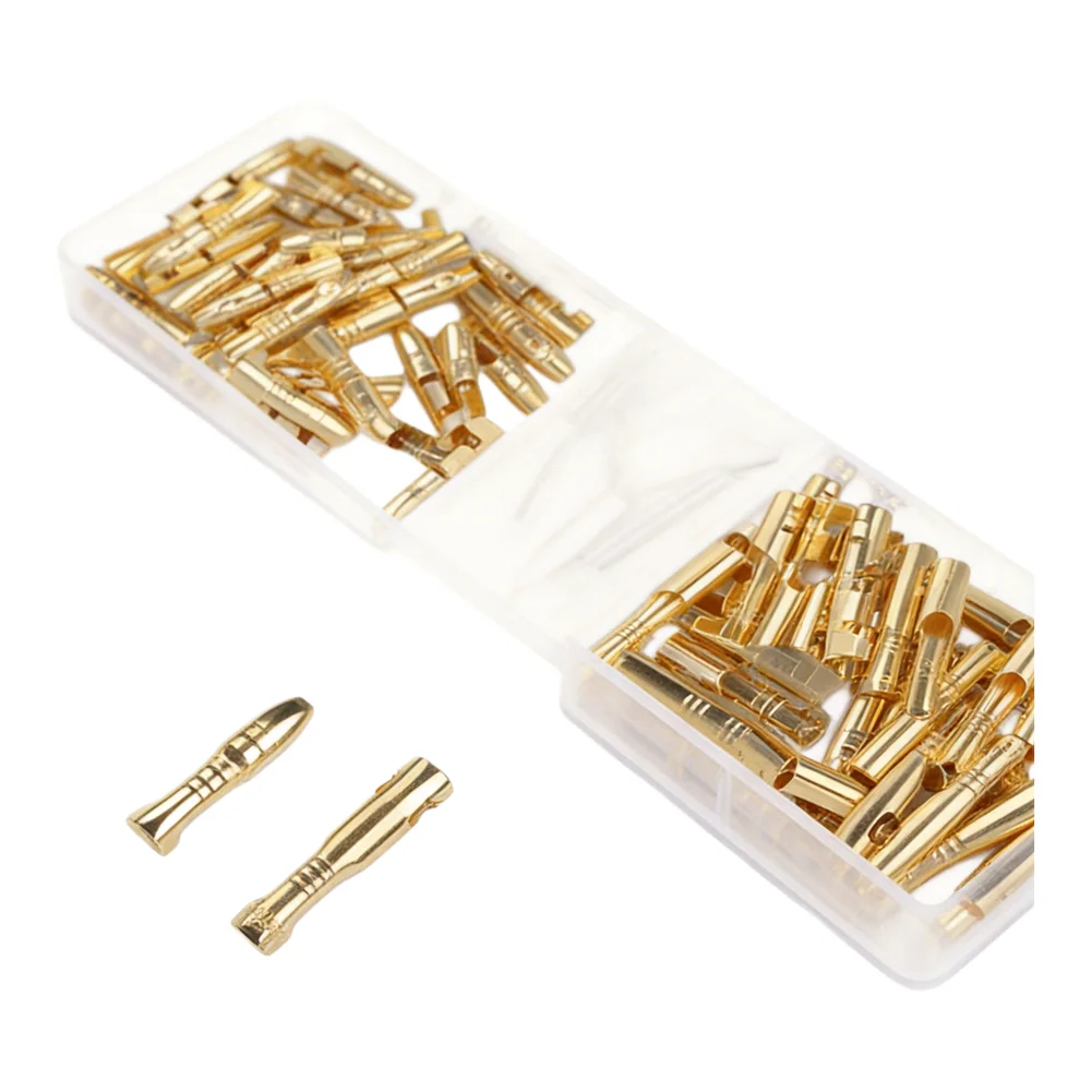4 0mm Brass Male Female Wire Terminals Connectors 120PCS for Motorcycle Car Boats Electrical Wiring with Storage Case